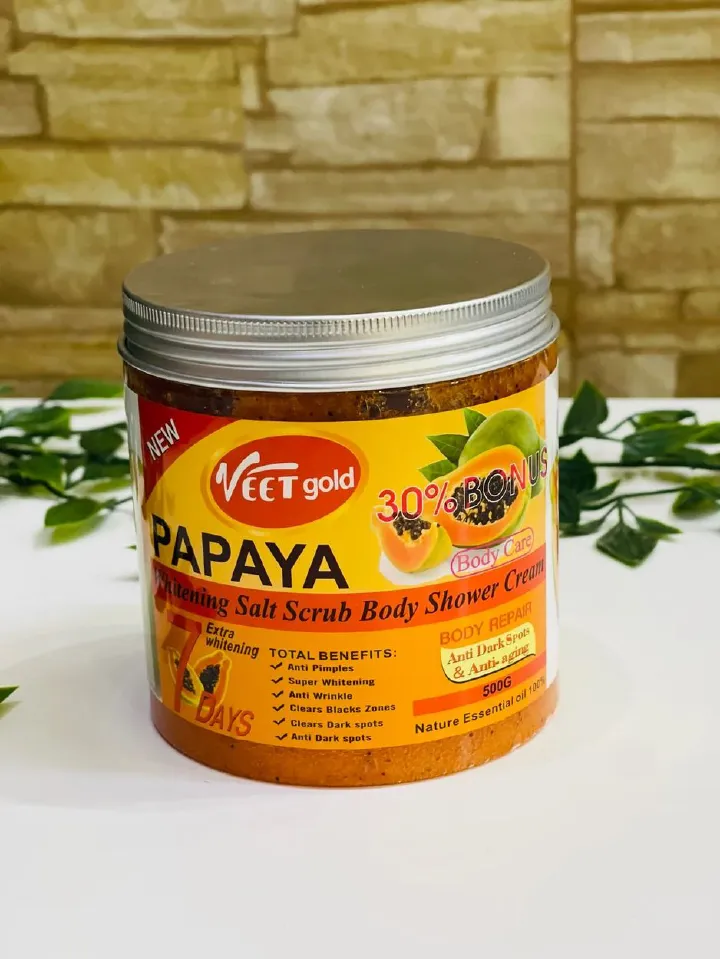 kingsroyal kenya veet gold papaya super whitening salt body scrub 5